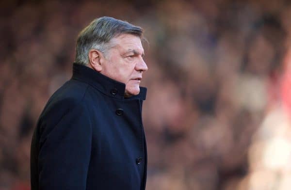 LIVERPOOL, ENGLAND - Saturday, January 31, 2015: West Ham United's manager Sam Allardyce before the Premier League match against Liverpool at Anfield. (Pic by David Rawcliffe/Propaganda)