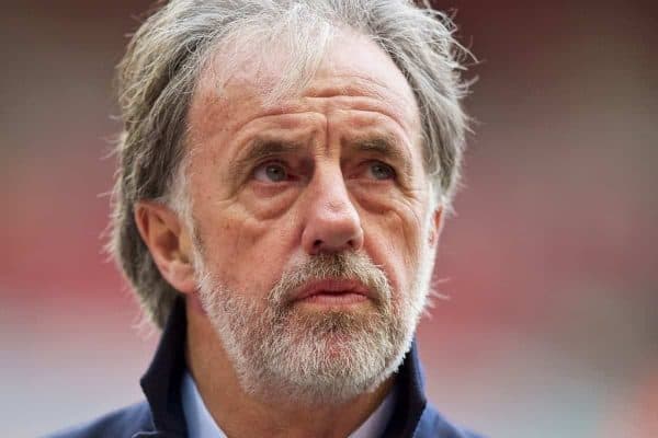 LIVERPOOL, ENGLAND - Sunday, March 1, 2015: Former Liverpool player and BBC pundit Mark Lawrenson before the Premier League match between Liverpool and Manchester City at Anfield. (Pic by David Rawcliffe/Propaganda)