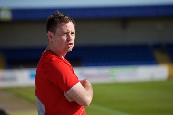 CHESTER, WALES - Tuesday, April 7, 2015: Liverpool's manager Michael Beale during the Under 21 FA Premier League match against Fulham at Deva Stadium. (Pic by David Rawcliffe/Propaganda)