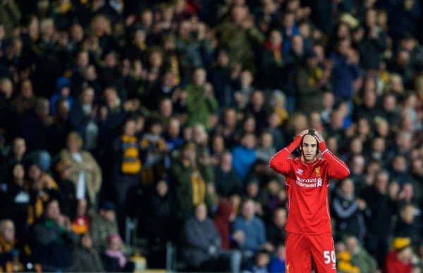 KINGSTON-UPON-HULL, ENGLAND - Tuesday, April 28, 2015: Liverpool's Lazar Markovic against Hull City during the Premier League match at the KC Stadium. (Pic by Gareth Jones/Propaganda)