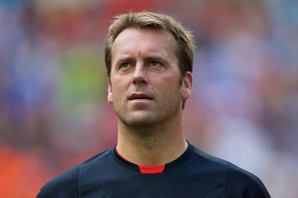 MADRIS, SPAIN - Sunday, June 14, 2015: Liverpool's goalkeeper Sander Westerveld lines-up before the Corazon Classic Legends Friendly match against Real Madrid at the Estadio Santiago Bernabeu. (Pic by David Rawcliffe/Propaganda)