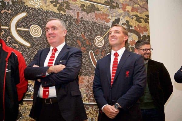 ADELAIDE, AUSTRALIA - Sunday, July 19, 2015: Liverpool's Managing Director Ian Ayre and manager Brendan Rodgers during a visit to the Art Gallery of South Australia ahead of a preseason friendly match against Adelaide United on day seven of the club's preseason tour. (Pic by David Rawcliffe/Propaganda)