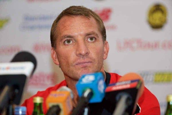 KUALA LUMPUR, MALAYSIA - Wednesday, July 22, 2015: Liverpool's manager Brendan Rodgers during a press conference at the Saujana Hotel on day ten of the club's preseason tour. (Pic by David Rawcliffe/Propaganda)