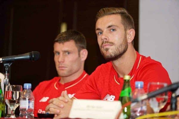 KUALA LUMPUR, MALAYSIA - Wednesday, July 22, 2015: Liverpool's captain Jordan Henderson during a press conference at the Saujana Hotel on day ten of the club's preseason tour. (Pic by David Rawcliffe/Propaganda)