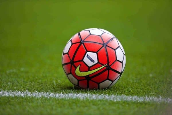 SOUTHAMPTON, ENGLAND - Saturday, August 15, 2015: A Nike match ball with Barclays sponsorship during the FA Premier League match at St Mary's Stadium. (Pic by David Rawcliffe/Propaganda)