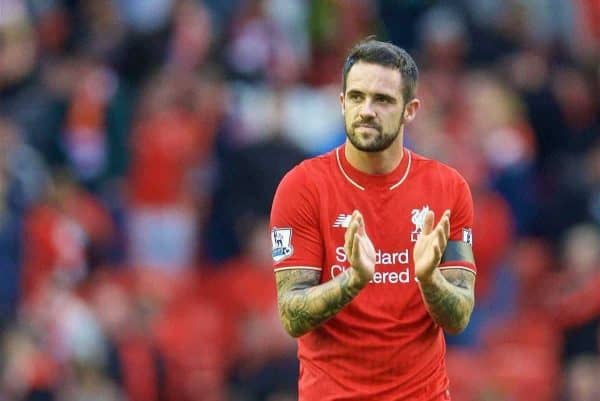 LIVERPOOL, ENGLAND - Sunday, September 20, 2015: Liverpool's Danny Ings looks dejected after the 1-1 draw with Norwich City during the Premier League match at Anfield. (Pic by David Rawcliffe/Propaganda)