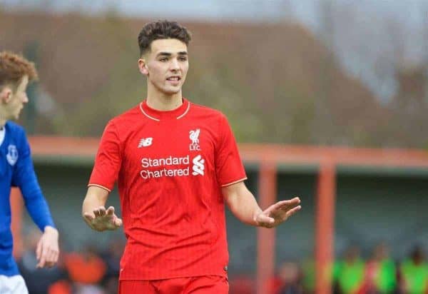 KIRKBY, ENGLAND - Saturday, December 5, 2015: Liverpool's Adam Phillips during the FA Premier League Academy match against Everton at the Kirkby Academy. (Pic by David Rawcliffe/Propaganda)