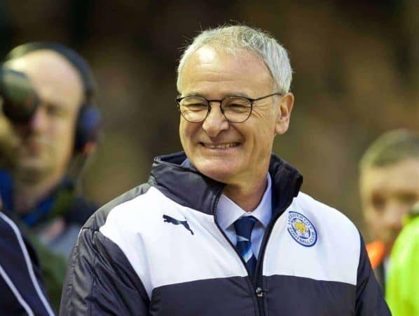 LIVERPOOL, ENGLAND - Boxing Day, Saturday, December 26, 2015: Leicester City's manager Claudio Ranieri before the Premier League match against Liverpool at Anfield. (Pic by David Rawcliffe/Propaganda)