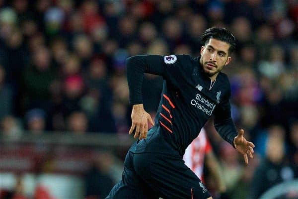 SUNDERLAND, ENGLAND - Monday, January 2, 2017: Liverpool's Emre Can in action against Sunderland during the FA Premier League match at the Stadium of Light. (Pic by David Rawcliffe/Propaganda)