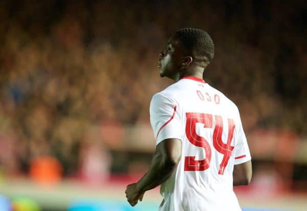 EXETER, ENGLAND - Friday, January 8, 2016: Liverpool's Sheyi Ojo in action against Exeter City during the FA Cup 3rd Round match at St. James Park. (Pic by David Rawcliffe/Propaganda)