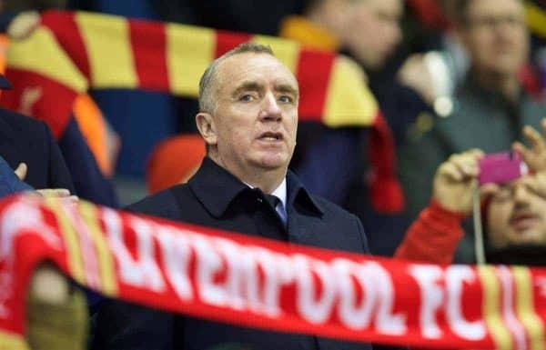 LIVERPOOL, ENGLAND - Thursday, February 25, 2016: Liverpool's chief executive Ian Ayre before the UEFA Europa League Round of 32 1st Leg match against FC Augsburg at Anfield. (Pic by David Rawcliffe/Propaganda)