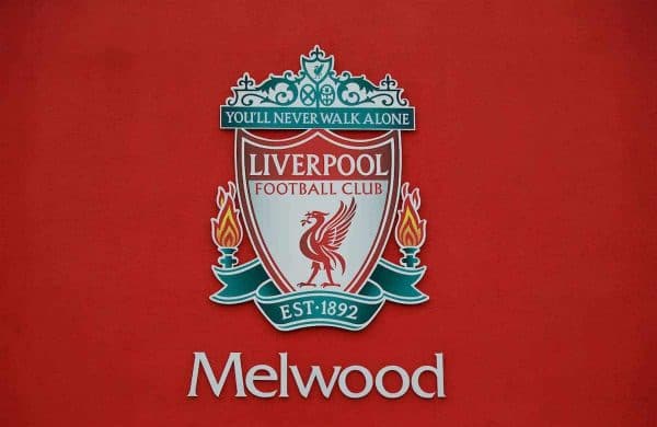 LIVERPOOL, ENGLAND - Wednesday, March 9, 2016: The Liverpool badge outside Melwood Training Ground ahead of the UEFA Europa League Round of 16 1st Leg match against Manchester United FC. (Pic by David Rawcliffe/Propaganda)