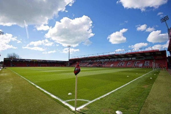 BOURNEMOUTH, ENGLAND - Sunday, April 17, 2016: A general view of Bournemouth's Dean Court Stadium before the FA Premier League match against Liverpool. (Pic by David Rawcliffe/Propaganda)