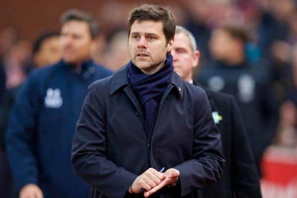 STOKE-ON-TRENT, ENGLAND - Monday, April 18, 2016: Tottenham Hotspur's manager Mauricio Pochettino before the FA Premier League match against Stoke City at the Britannia Stadium. (Pic by David Rawcliffe/Propaganda)