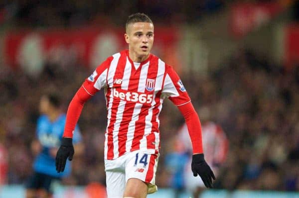 STOKE-ON-TRENT, ENGLAND - Monday, April 18, 2016: Stoke City's Ibrahim Afellay in action against Tottenham Hotspur during the FA Premier League match at the Britannia Stadium. (Pic by David Rawcliffe/Propaganda)