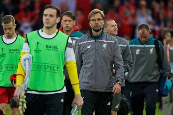 BASEL, SWITZERLAND - Wednesday, May 18, 2016: Liverpool's manager Jürgen Klopp before the UEFA Europa League Final against Sevilla at St. Jakob-Park. (Pic by David Rawcliffe/Propaganda)