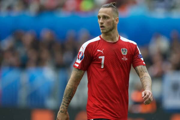 BORDEAUX, FRANCE - Monday, June 14, 2016: Austria's  Marko Arnautovic in action against Hungary during the UEFA Euro 2016 Championship match at Stade de Bordeaux. (Pic by Paul Greenwood/Propaganda)