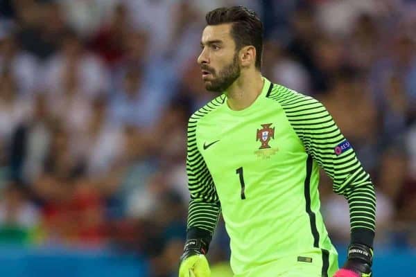 LYON, FRANCE - Wednesday, July 6, 2016: Portugal's goalkeeper Rui PatrÌcio in action against Wales during the UEFA Euro 2016 Championship Semi-Final match at the Stade de Lyon. (Pic by David Rawcliffe/Propaganda)