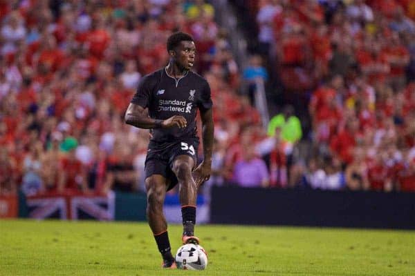 ST. LOUIS, USA - Monday, August 1, 2016: Liverpool's Sheyi Ojo in action against AS Roma during a pre-season friendly game on day twelve of the club's USA Pre-season Tour at the Busch Stadium. (Pic by David Rawcliffe/Propaganda)