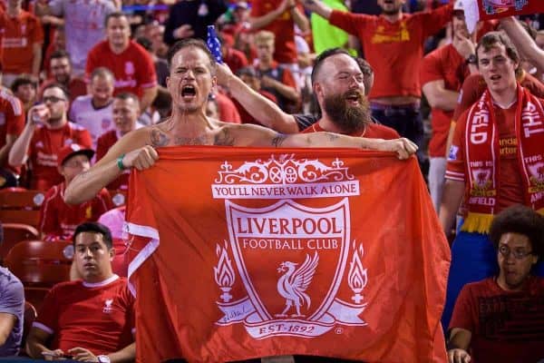 ST. LOUIS, USA - Monday, August 1, 2016: Liverpool supporters during a pre-season friendly game against AS Roma on day twelve of the club's USA Pre-season Tour at the Busch Stadium. (Pic by David Rawcliffe/Propaganda)