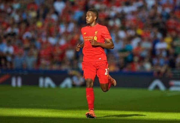 LONDON, ENGLAND - Saturday, August 6, 2016: Liverpool's Divock Origi in action against Barcelona during the International Champions Cup match at Wembley Stadium. (Pic by David Rawcliffe/Propaganda)