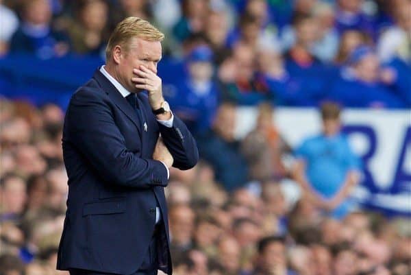 LIVERPOOL, ENGLAND - Saturday, August 13, 2016: Everton's manager Ronald Koeman during the FA Premier League match against Tottenham Hotspur at Goodison Park. (Pic by David Rawcliffe/Propaganda)