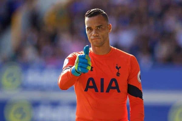 LIVERPOOL, ENGLAND - Saturday, August 13, 2016: Tottenham Hotspur's goalkeeper Michel Vorm in action against Everton during the FA Premier League match at Goodison Park. (Pic by David Rawcliffe/Propaganda)