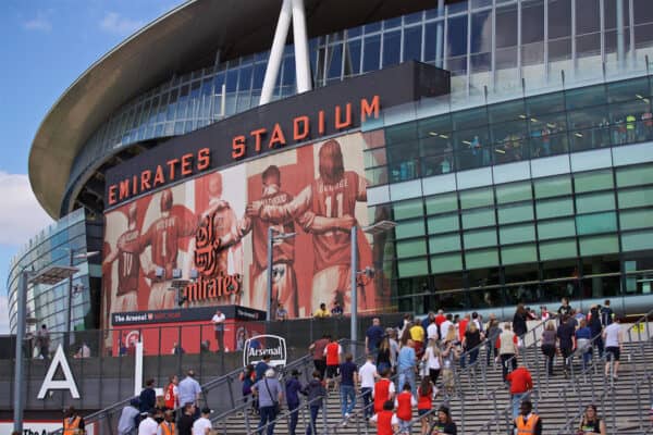 LONDON, ENGLAND - Sunday, August 14, 2016: Supporters arrive before the FA Premier League match between Arsenal and Liverpool at the Emirates Stadium. (Pic by David Rawcliffe/Propaganda)