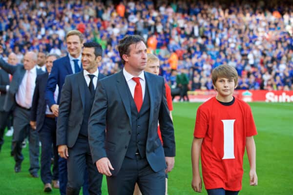 LIVERPOOL, ENGLAND - Saturday, September 10, 2016: Former Liverpool player Robbie Fowler before the FA Premier League match against Leicester City at Anfield. (Pic by David Rawcliffe/Propaganda)