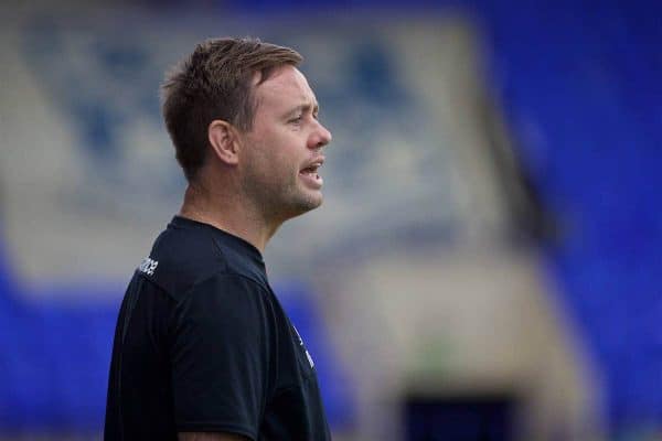 BIRKENHEAD, ENGLAND - Sunday, September 11, 2016: Liverpool's Under-23 manager Michael Beale during the FA Premier League 2 Under-23 match against Leicester City at Prenton Park. (Pic by David Rawcliffe/Propaganda)