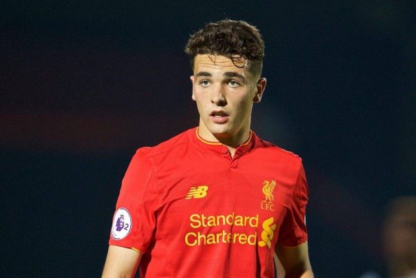 STEVENAGE, ENGLAND - Monday, September 19, 2016: Liverpool's Adam Phillips in action against Tottenham Hotspur during the FA Premier League 2 Under-23 match at Broadhall. (Pic by David Rawcliffe/Propaganda)