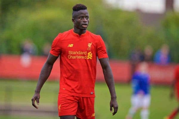 KIRKBY, ENGLAND - Saturday, September 24, 2016: Liverpool's Toni Gomes in action against Everton during the Under-18 FA Premier League match at the Kirkby Academy. (Pic by David Rawcliffe/Propaganda)