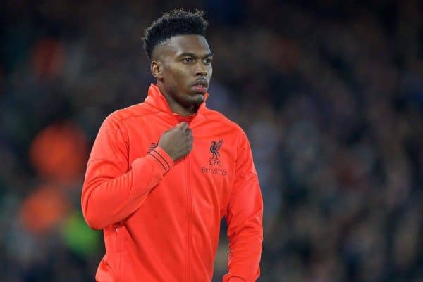 LIVERPOOL, ENGLAND - Monday, October 17, 2016: Liverpool's Daniel Sturridge before the FA Premier League match against Manchester United at Anfield. (Pic by David Rawcliffe/Propaganda)