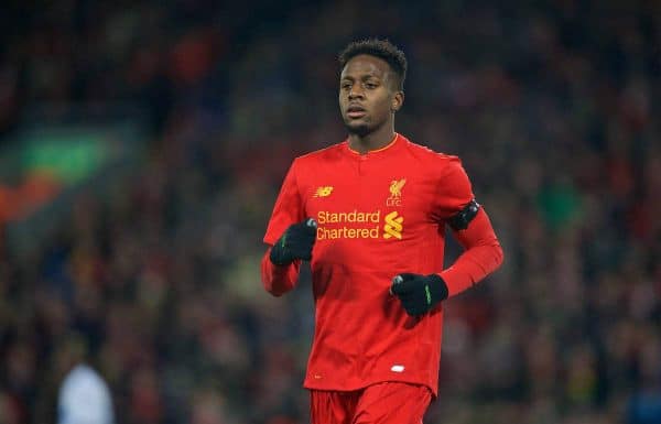 LIVERPOOL, ENGLAND - Tuesday, November 29, 2016: Liverpool's Divock Origi in action against Leeds United during the Football League Cup Quarter-Final match at Anfield. (Pic by David Rawcliffe/Propaganda)