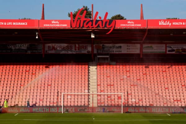 BOURNEMOUTH, ENGLAND - Sunday, December 4, 2016: SISGrass re-enforced natural turf system at AFC Bournemouth's Vitality Stadium, pictured before the FA Premier League match against Liverpool. (Pic by David Rawcliffe/Propaganda)