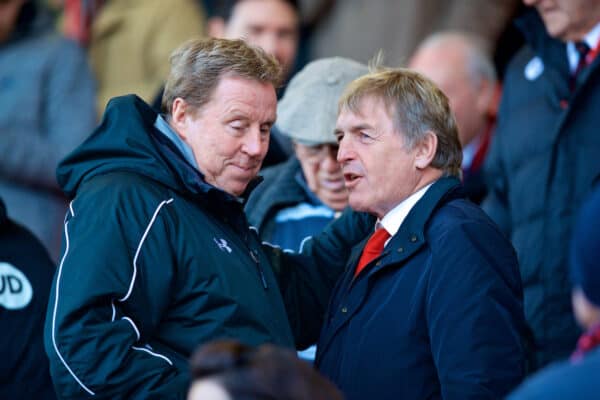 BOURNEMOUTH, ENGLAND - Sunday, December 4, 2016: Liverpool's non-executive director Kenny Dalglish chats with Harry Redknapp before the FA Premier League match against AFC Bournemouth at Dean Court. (Pic by David Rawcliffe/Propaganda)