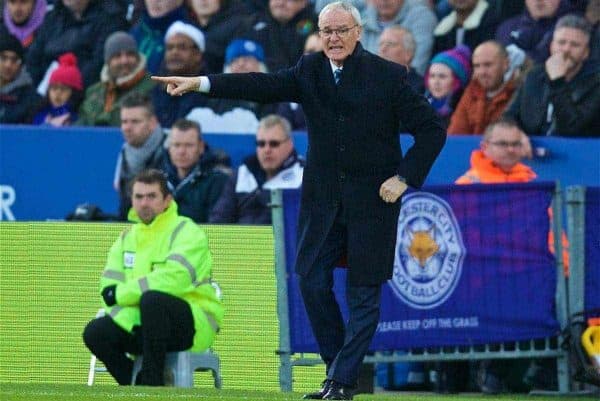 LEICESTER, ENGLAND - Boxing Day Monday, December 26, 2016: Leicester City's manager Claudio Ranieri during the FA Premier League match against Everton at Filbert Way. (Pic by David Rawcliffe/Propaganda)