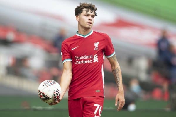 LONDON, ENGLAND - Saturday, August 29, 2020: Liverpool’s Neco Williams during the FA Community Shield match between FA Premier League Champions Liverpool FC and FA Cup Winners Arsenal FC. The game was played behind closed doors. (Credit: Eddie Keogh/The FA)