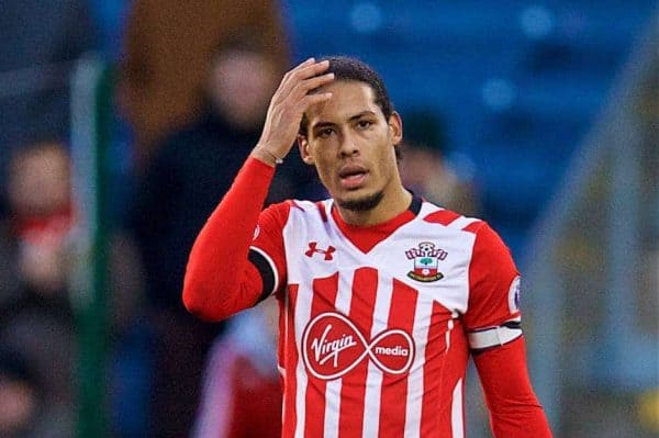 BURNLEY, ENGLAND - Saturday, January 14, 2017: Southampton's Virgil Van Dijk in action against Burnley during the FA Premier League match at Turf Moor. (Pic by David Rawcliffe/Propaganda)