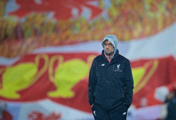 LIVERPOOL, ENGLAND - Tuesday, January 31, 2017: Liverpool's manager Jürgen Klopp before the FA Premier League match against Chelsea at Anfield. (Pic by David Rawcliffe/Propaganda)