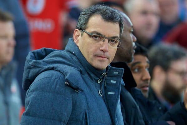 LIVERPOOL, ENGLAND - Saturday, March 4, 2017: Former Liverpool Director of Football and current director of football of Toulouse FC Damien Comolli before the FA Premier League match against Arsenal at Anfield. (Pic by David Rawcliffe/Propaganda)