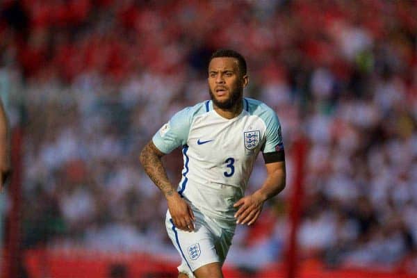 LONDON, ENGLAND - Sunday, March 26, 2017: England's Ryan Bertrand in action against Lithuania during the 2018 FIFA World Cup Qualifying Group F match at Wembley Stadium. (Pic by David Rawcliffe/Propaganda)