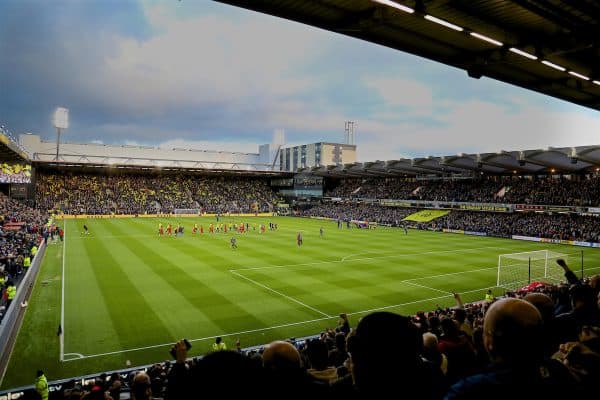 WATFORD, ENGLAND - Monday, May 1, 2017: Liverpool and Watford players walk out before the FA Premier League match at Vicarage Road. (Pic by David Rawcliffe/Propaganda)