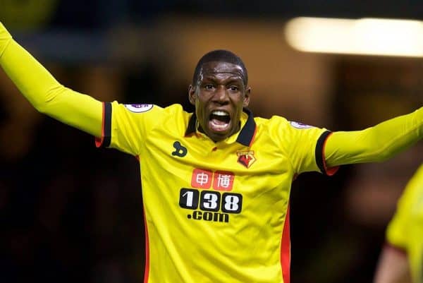 WATFORD, ENGLAND - Monday, May 1, 2017: Watford's Abdoulaye Doucoure during the FA Premier League match against Liverpool at Vicarage Road. (Pic by David Rawcliffe/Propaganda)