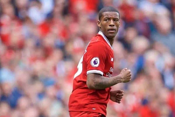 LIVERPOOL, ENGLAND - Sunday, May 21, 2017: Liverpool's Georginio Wijnaldum in action against Middlesbrough during the FA Premier League match at Anfield. (Pic by David Rawcliffe/Propaganda)