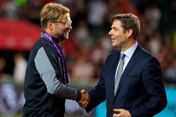 HONG KONG, CHINA - Saturday, July 22, 2017: Liverpool's manager Jürgen Klopp is presented with his medal after beating Leicester City 2-0 during the Premier League Asia Trophy final match between Liverpool and Leicester City at the Hong Kong International Stadium. (Pic by David Rawcliffe/Propaganda)