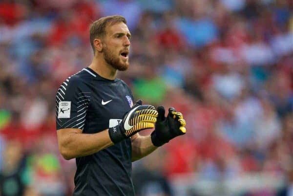 MUNICH, GERMANY - Tuesday, August 1, 2017: Atlético de Madrid's goalkeeper Jan Oblak during the Audi Cup 2017 match between Club S.S.C. Napoli and Atlético de Madrid at the Allianz Arena. (Pic by David Rawcliffe/Propaganda)