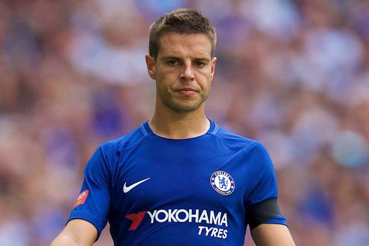LONDON, ENGLAND - Sunday, August 6, 2017: Chelsea's Cesar Azpilicueta during the FA Community Shield match between Arsenal and Chelsea at Wembley Stadium. (Pic by David Rawcliffe/Propaganda)