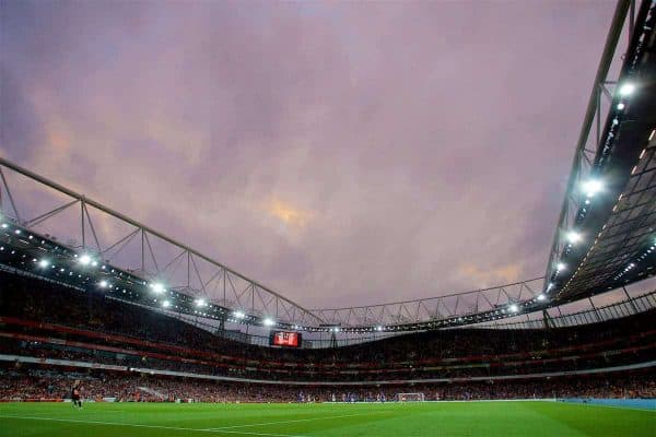 LONDON, ENGLAND - Friday, August 11, 2017: Arsenal take on Leicester City during the FA Premier League match between Arsenal and Leicester City at the Emirates Stadium. (Pic by David Rawcliffe/Propaganda)