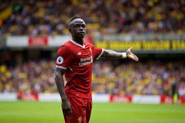 WATFORD, ENGLAND - Saturday, August 12, 2017: Liverpool's Sadio Mane during the FA Premier League match between Watford and Liverpool at Vicarage Road. (Pic by David Rawcliffe/Propaganda)